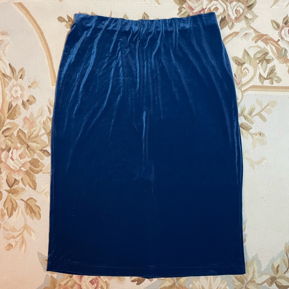 Gorgeous deep aqua blue velvet skirt, by Liz Claiborne extra large petite
